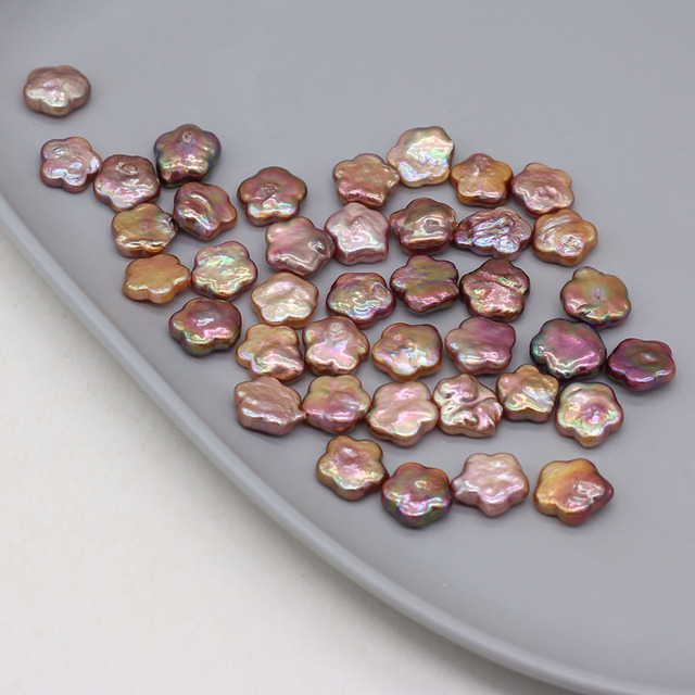 Naszyjnik fioletowy o kształcie śliwki z naturalną perłą słodkowodną i luźnym koralikiem bransoletka typu Charm DIY - Wianko - 1