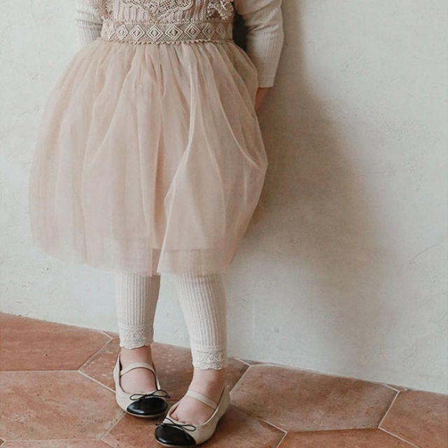 Legginsy dziecięce dziewczęce koreańskiego stylu jesienne, elastyczny pas, wafelkowy wzór, koronka, jednolity kolor, E716 - Wianko - 11
