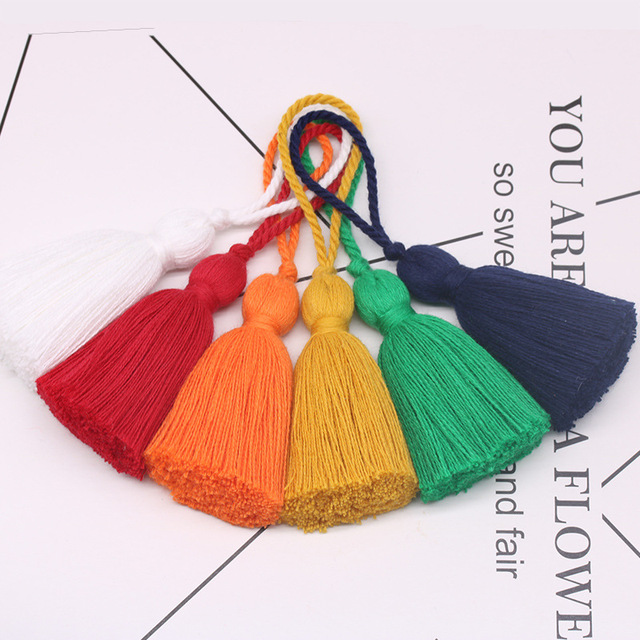 6 sztuk bawełnianych frędzli Fringe 11 cm - akcesoria do dekoracji, dynda, szycia zasłon, odzieży i DIY Craft Tassel - Wianko - 2