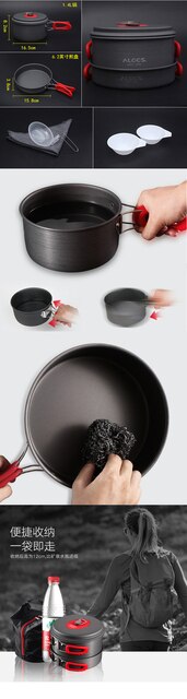 Przenośny grill piknikowy ze stalowymi naczyniami i sztućcami - Wianko - 1