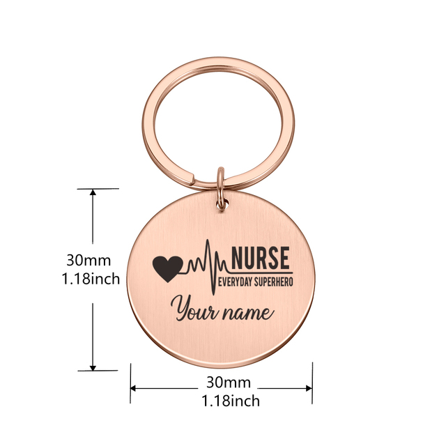 Spersonalizowany łańcuszek pielęgniarki - kobiece modowe akcesorium z breloczkiem klucza - Wianko - 3