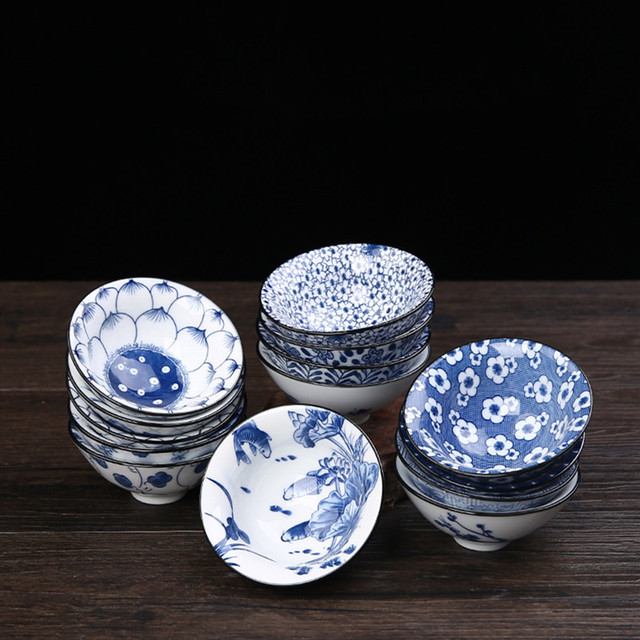 Zestaw 6 filiżanek do herbaty Jingdezhen, ręcznie malowanych, niebiesko-białych, z porcelany Boutique ceramicznej - Wianko - 2