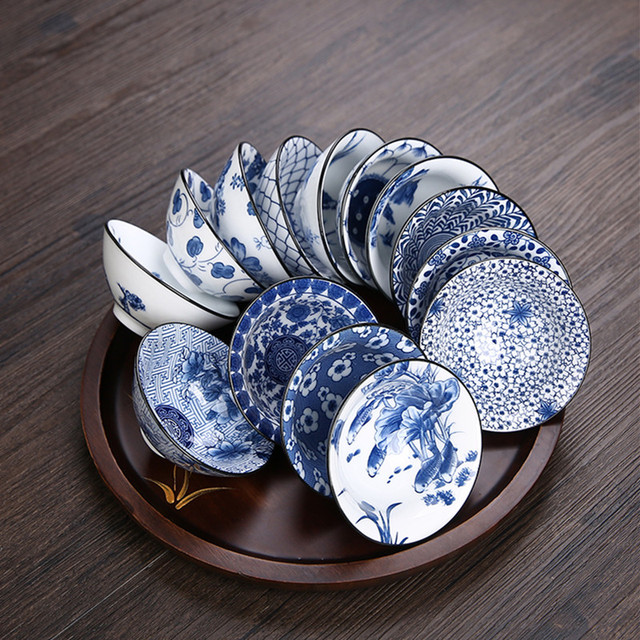 Zestaw 6 filiżanek do herbaty Jingdezhen, ręcznie malowanych, niebiesko-białych, z porcelany Boutique ceramicznej - Wianko - 1