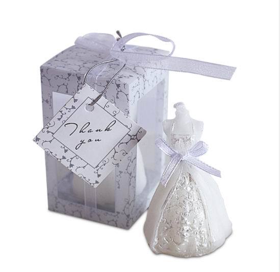 Pamiątkowa świeca ślubna dla gości - 15 sztuk sukienka ślubna panny młodej jako prezenty - Wianko - 4