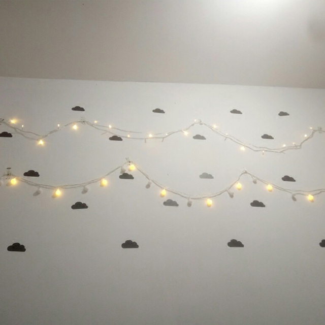 Naklejka ścienne do pokoju dziecięcego: Chmura dla chłopca- dekoracja sypialni z małymi chmurkami - Wianko - 3