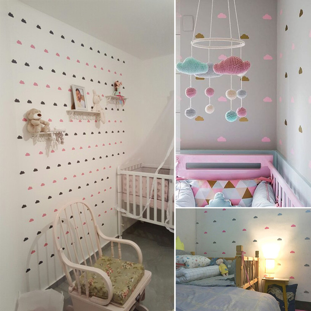 Naklejka ścienne do pokoju dziecięcego: Chmura dla chłopca- dekoracja sypialni z małymi chmurkami - Wianko - 7