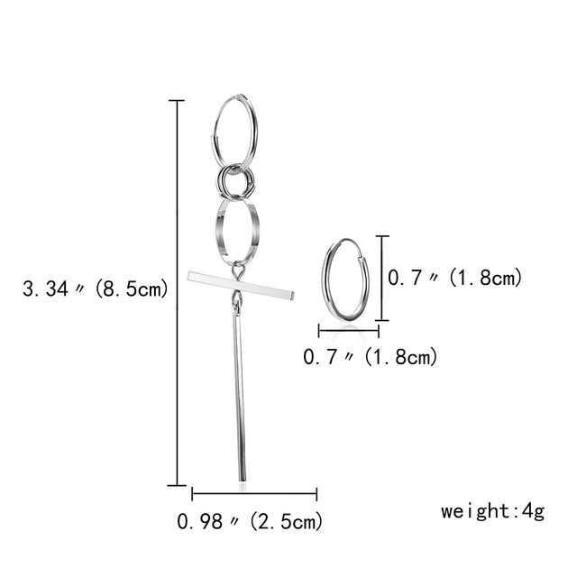Modne łańcuszkowe kolczyki Hoop z krzyżem i piórkiem dla kobiet i mężczyzn - Wianko - 5