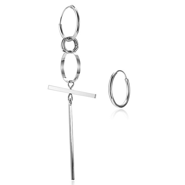 Modne łańcuszkowe kolczyki Hoop z krzyżem i piórkiem dla kobiet i mężczyzn - Wianko - 4