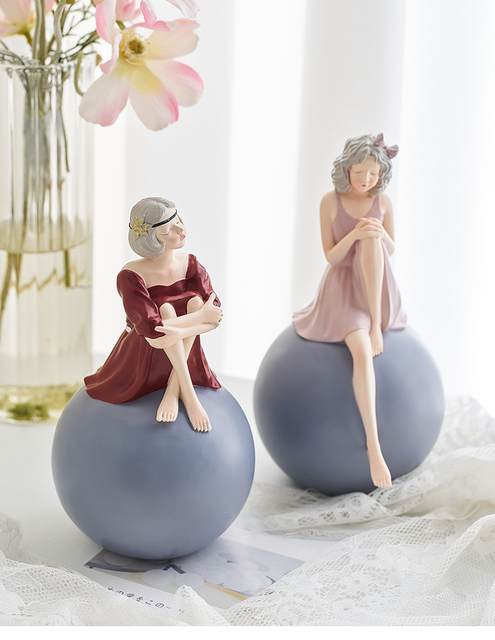 Nowa figurka Nordic - posąg żywiczny Wróżka dziewczyna - Model dekoracyjny do wnętrza, pokoju - Kawaii świąteczne prezenty - Wianko - 13