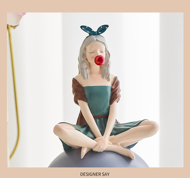 Nowa figurka Nordic - posąg żywiczny Wróżka dziewczyna - Model dekoracyjny do wnętrza, pokoju - Kawaii świąteczne prezenty - Wianko - 3