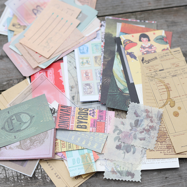 Vintage Junk Journal Kit z 90 arkuszami, papiernicze naklejki Retro Memo do dekoracji albumu, scrapbookingu oraz planera - Wianko - 3