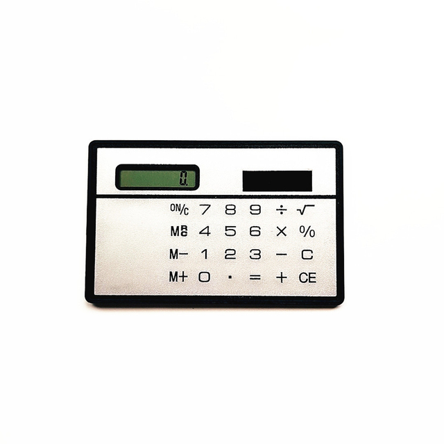 Kalkulator mini w rozmiarze karty kredytowej, ultra-cienki, 8-cyfrowy, przenośny, zasilany energią słoneczną - Wianko - 4