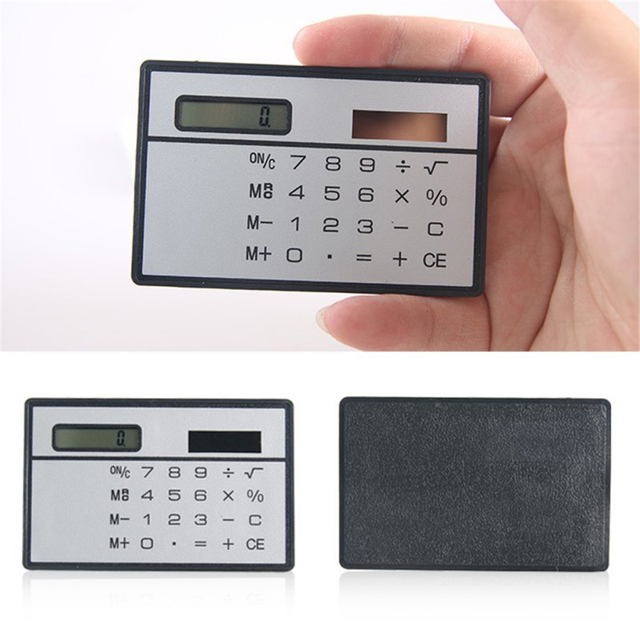 Kalkulator mini w rozmiarze karty kredytowej, ultra-cienki, 8-cyfrowy, przenośny, zasilany energią słoneczną - Wianko - 9