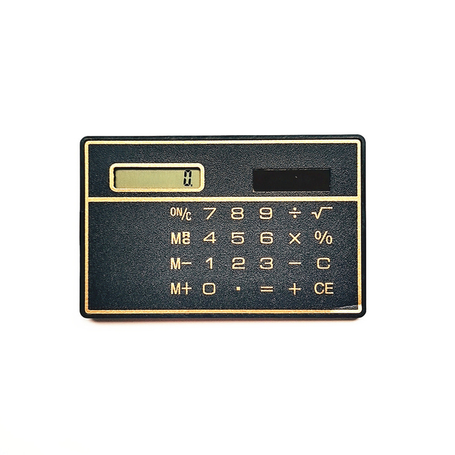 Kalkulator mini w rozmiarze karty kredytowej, ultra-cienki, 8-cyfrowy, przenośny, zasilany energią słoneczną - Wianko - 1