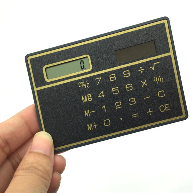 Kalkulator mini w rozmiarze karty kredytowej, ultra-cienki, 8-cyfrowy, przenośny, zasilany energią słoneczną - Wianko - 5