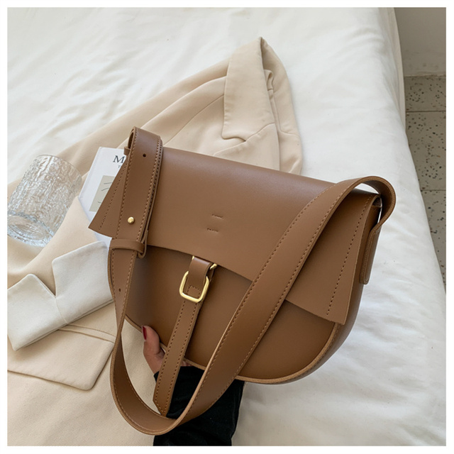 Luksusowa skórzana torebka na ramię - projektantka damskiej mody z klapką i małą torbą ze skórzanym paskiem - Wianko - 39