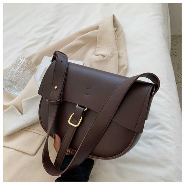 Luksusowa skórzana torebka na ramię - projektantka damskiej mody z klapką i małą torbą ze skórzanym paskiem - Wianko - 42