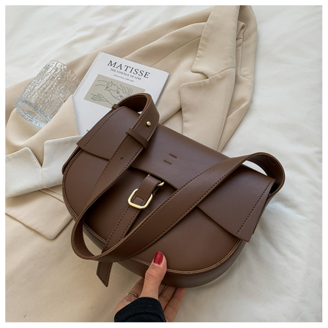 Luksusowa skórzana torebka na ramię - projektantka damskiej mody z klapką i małą torbą ze skórzanym paskiem - Wianko - 48