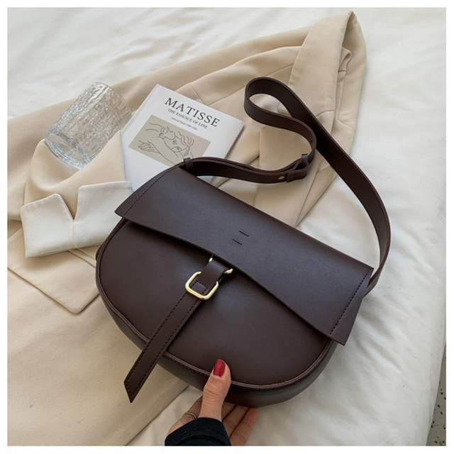 Luksusowa skórzana torebka na ramię - projektantka damskiej mody z klapką i małą torbą ze skórzanym paskiem - Wianko - 43