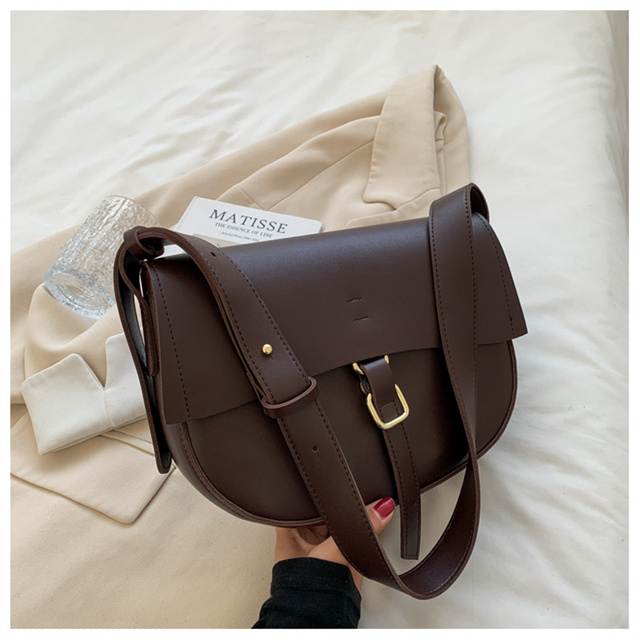 Luksusowa skórzana torebka na ramię - projektantka damskiej mody z klapką i małą torbą ze skórzanym paskiem - Wianko - 41