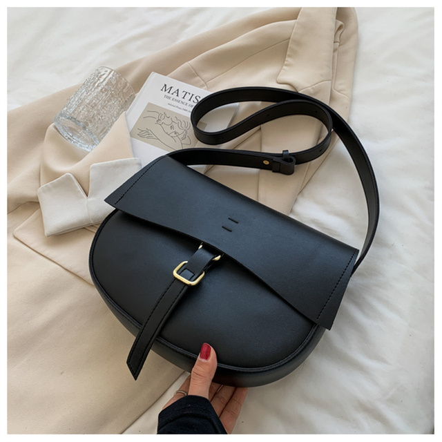 Luksusowa skórzana torebka na ramię - projektantka damskiej mody z klapką i małą torbą ze skórzanym paskiem - Wianko - 34