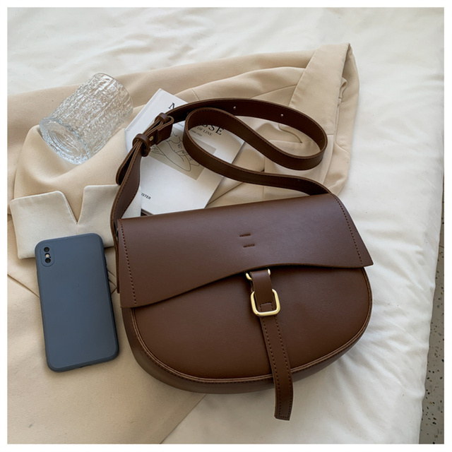 Luksusowa skórzana torebka na ramię - projektantka damskiej mody z klapką i małą torbą ze skórzanym paskiem - Wianko - 49
