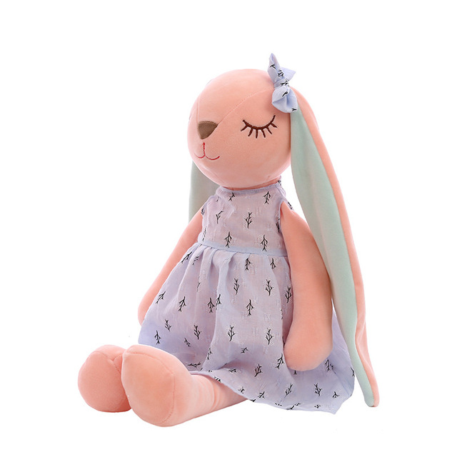 Pluszowy królik Cartoon z długimi uszami - miękka lalka i zabawka uspokajająca dla dzieci - Wianko - 6