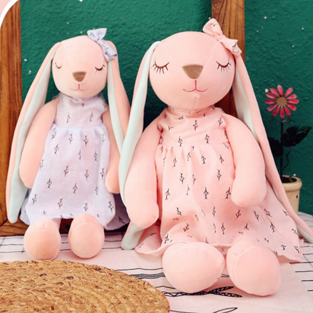 Pluszowy królik Cartoon z długimi uszami - miękka lalka i zabawka uspokajająca dla dzieci - Wianko - 4