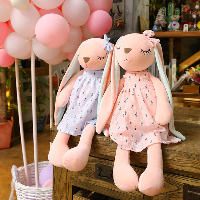 Pluszowy królik Cartoon z długimi uszami - miękka lalka i zabawka uspokajająca dla dzieci - Wianko - 3