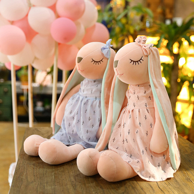 Pluszowy królik Cartoon z długimi uszami - miękka lalka i zabawka uspokajająca dla dzieci - Wianko - 2