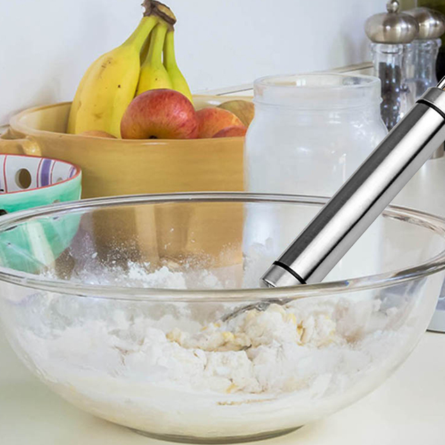 Mikser ręczny do ciasta i klusek z mąką ze stali nierdzewnej oraz narzędzia do sałatek i mieszadło do jajek - Wianko - 3