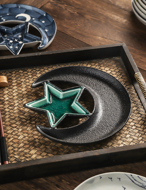 Naczynie deserowe Nordic japońskie, ceramiczne w kształcie gwiazdy i księżyca - Wianko - 19