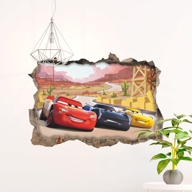 Naklejki ścienna 3D samochody - Ozdoby do pokoju dla dzieci, dekoracja domu, sypialnia - Wianko - 8