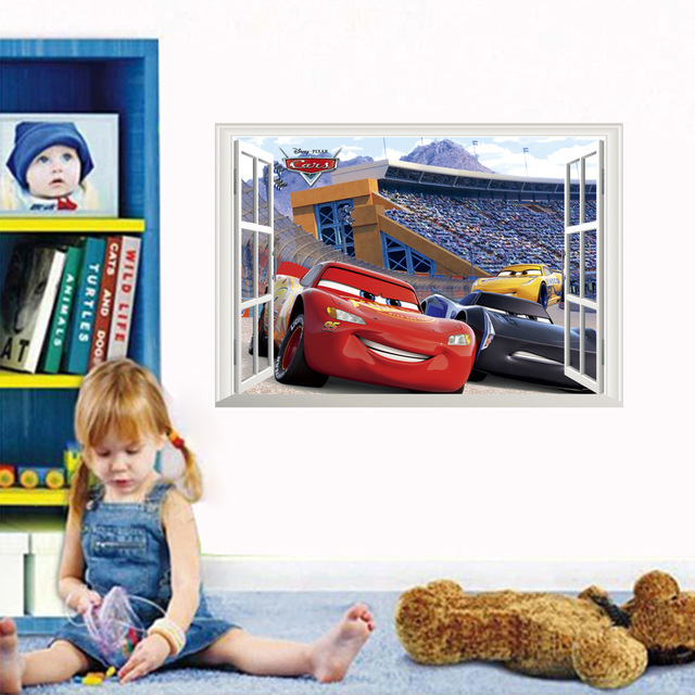 Naklejki ścienna 3D samochody - Ozdoby do pokoju dla dzieci, dekoracja domu, sypialnia - Wianko - 22