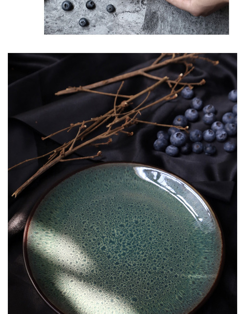 Zestaw stołowy ceramiczny Antowall Malachit Zielony - dysk Western, talerz, filiżanka, miska, talerz sałatkowy - Wianko - 5
