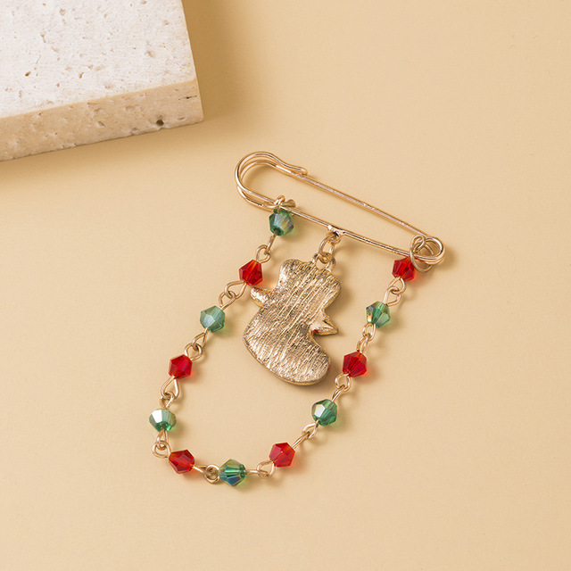 Broszka Mikołaj z kryształowym tasiemkiem - biżuteria na Boże Narodzenie - Wianko - 15