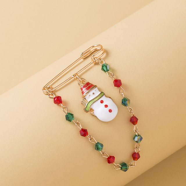 Broszka Mikołaj z kryształowym tasiemkiem - biżuteria na Boże Narodzenie - Wianko - 9