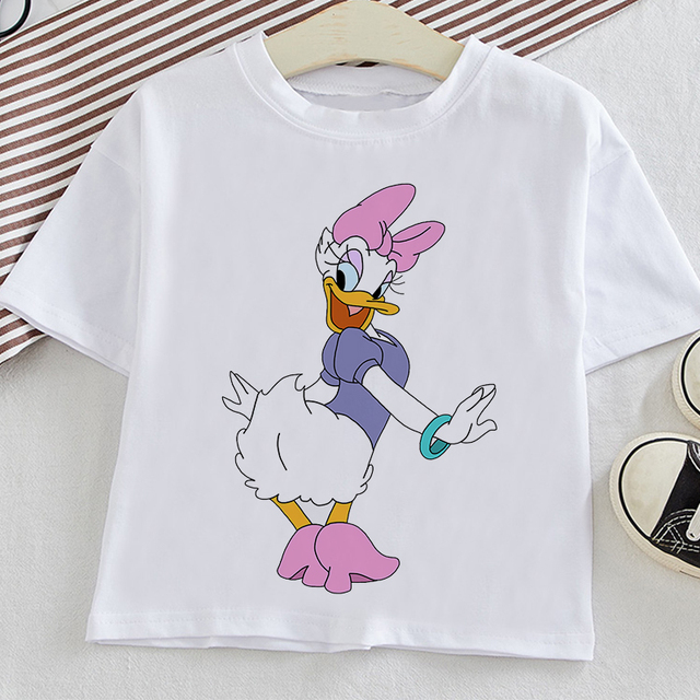 Koszulka Disney z kaczorem Donaldem dla dzieci w stylu casual, różowa, unisex - Wianko - 8