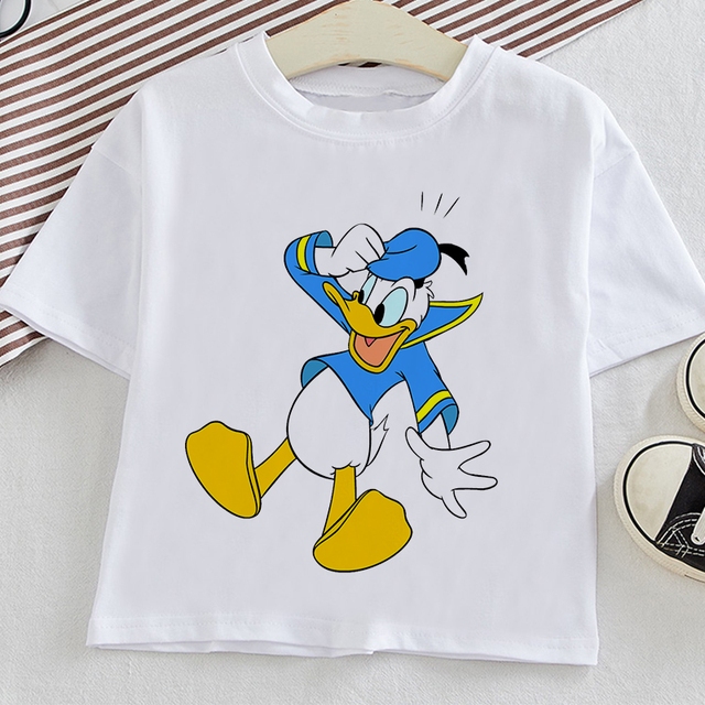 Koszulka Disney z kaczorem Donaldem dla dzieci w stylu casual, różowa, unisex - Wianko - 16