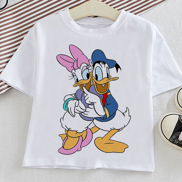 Koszulka Disney z kaczorem Donaldem dla dzieci w stylu casual, różowa, unisex - Wianko - 12