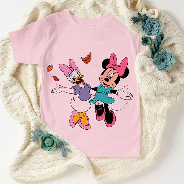 Koszulka Disney z kaczorem Donaldem dla dzieci w stylu casual, różowa, unisex - Wianko - 7