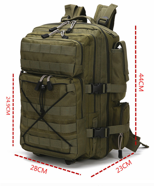Plecak wojskowy o pojemności 30L, wodoodporny, idealny na wycieczki rowerowe, piesze wędrówki, camping, wędkarstwo i polowania - Wianko - 2
