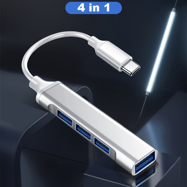 USB-C HUB 3.0 typu C 3.1 4-portowy adapter wielozadaniowy OTG - Lenovo Xiaomi Macbook Air Pro 13 15 16 komputerowe - Wianko - 1
