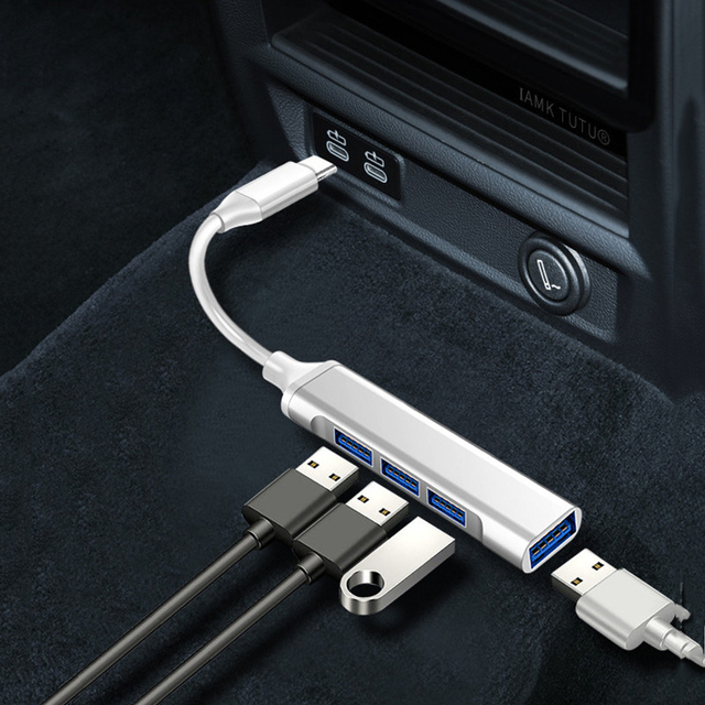 USB-C HUB 3.0 typu C 3.1 4-portowy adapter wielozadaniowy OTG - Lenovo Xiaomi Macbook Air Pro 13 15 16 komputerowe - Wianko - 6