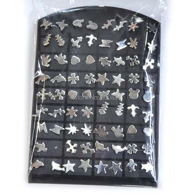 Mini świąteczne szpilki śliczne srebrzyste kolczyki do uszu - 36 par ze stali nierdzewnej - Wianko - 3