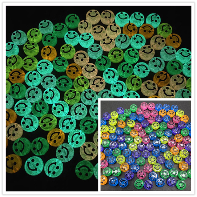 50 sztuk/partia Akrylowe koraliki okrągłe 10 mm w kształcie smileys do tworzenia biżuterii DIY bransoletka naszyjnik - Wianko - 11