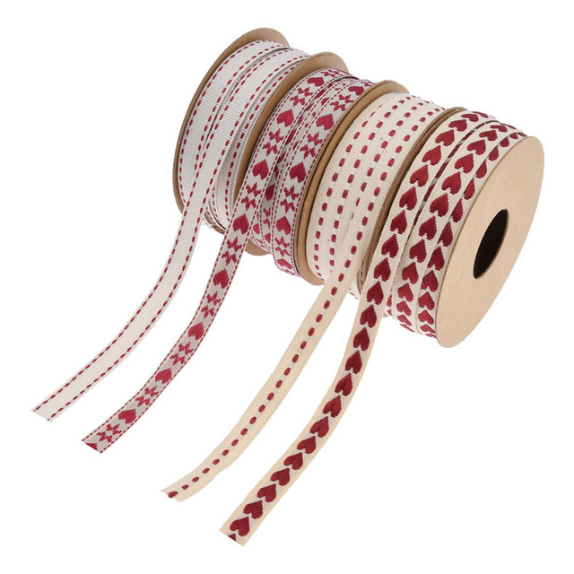 10 jardów 10mm bawełniana żakardowa wstążka z nadrukiem do dekoracji ślubnych, świątecznych i DIY - Wianko - 3