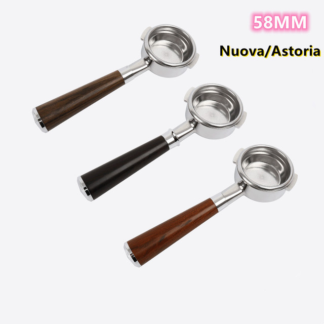 Portafilter Nuova/Astoria 304 z uchwytem filtra bez dna do kawy o średnicy 58MM z stali nierdzewnej - Wianko - 1