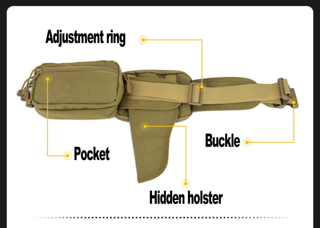 Torba kabura Tactical Gun etui na pas EDC Anti-theft Pack - akcesorium myśliwskie X300A - Wianko - 7
