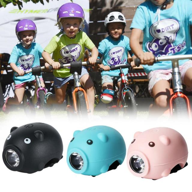 Przednie światło roweru dziecięca deskorolka elektryczna - światła tylne, 5 efektów dźwiękowych, dzwon - Piggy Style, akcesoria do jazdy nocnej na zewnątrz - Wianko - 1
